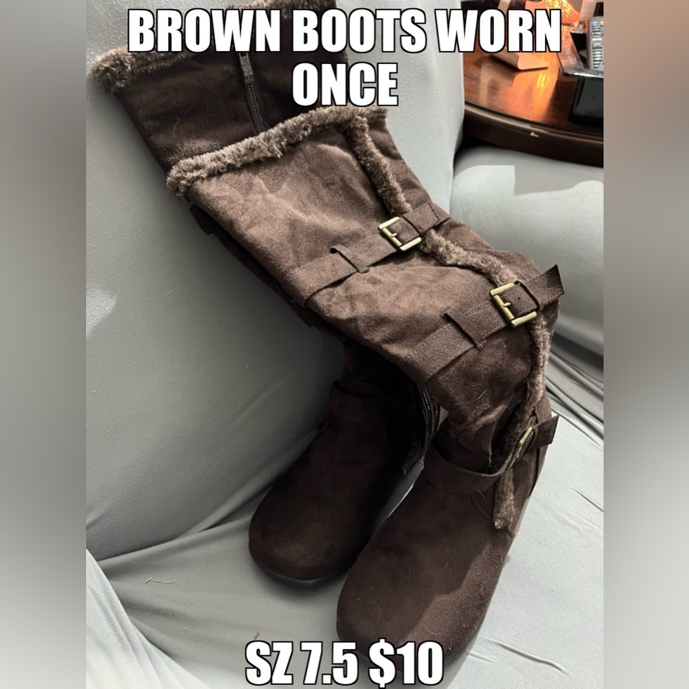 Ladies Brown Boots Sz 7.5